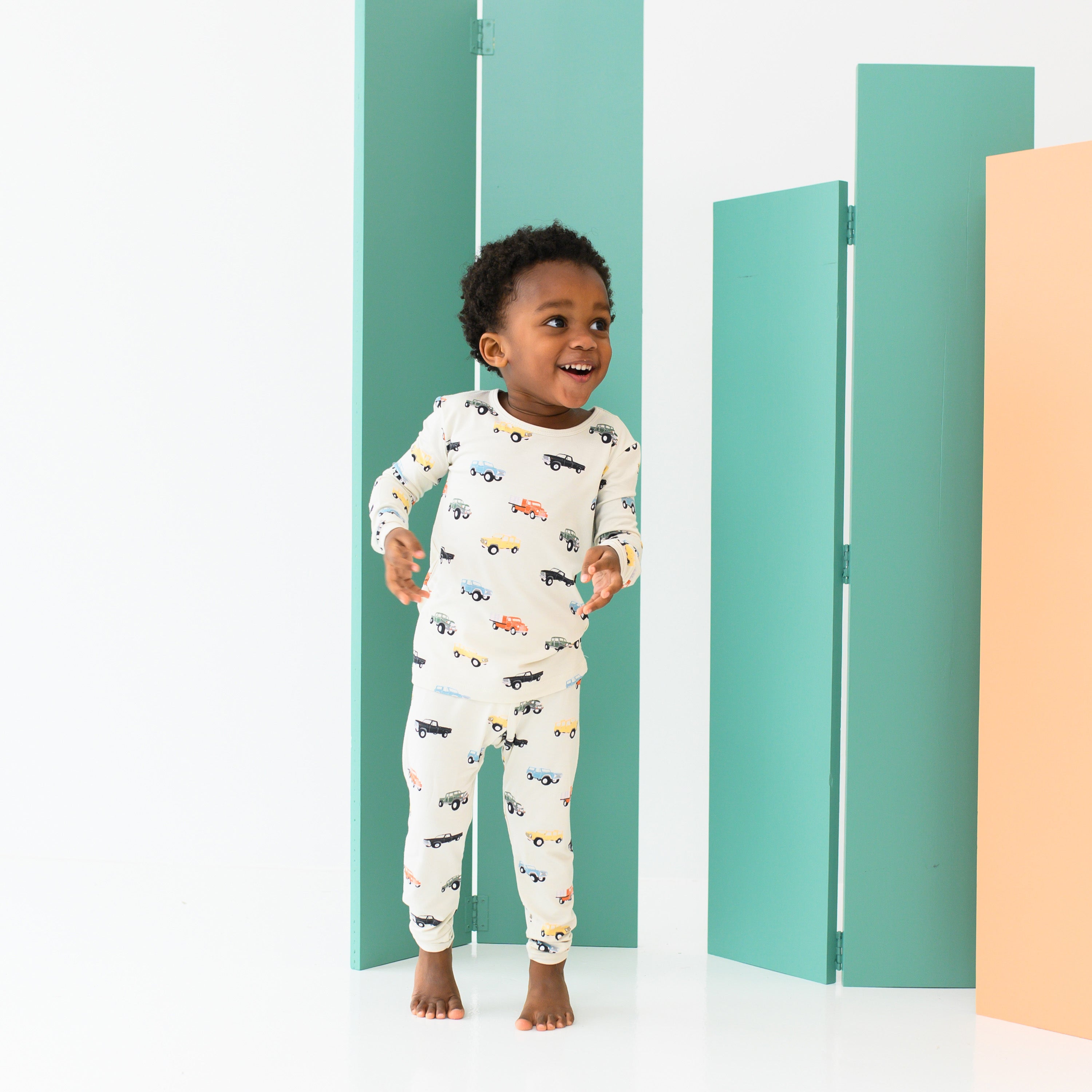 Image of Long Sleeve Pajamas in Vintage Truck