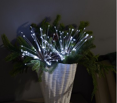 Bethlehem Lights (2) Star Bursts with Remote - Silver Wire