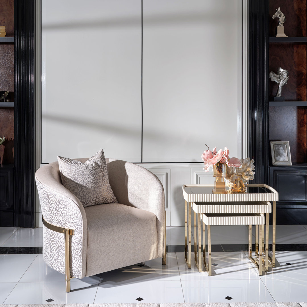 Lisbon 35.5'' Wide Chenille Barrel Chair