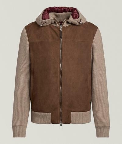 Brunello Cucinelli - Suede & Cashmere Knit Hybrid Jacket