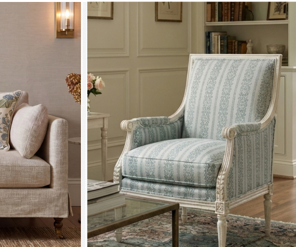 Shop Juliette Seine Blue Bergere Chair