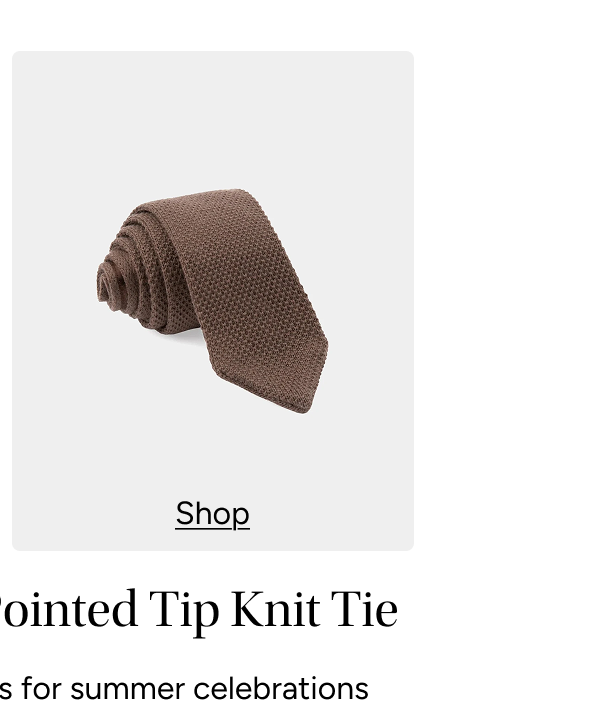 Brown Pointed Tip Knit Tie [Shop Now]