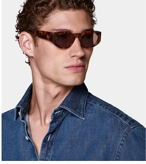 Dark blue denim shirt