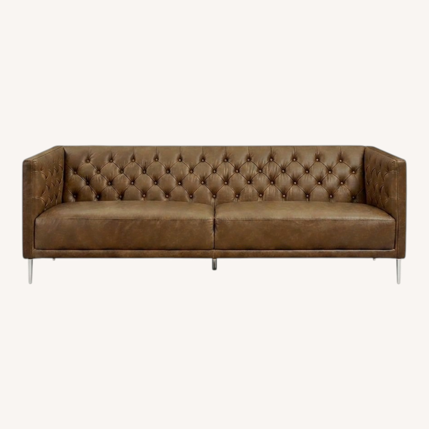 CB2 Savile Dark Brown Leather 3+ Seater Sofa