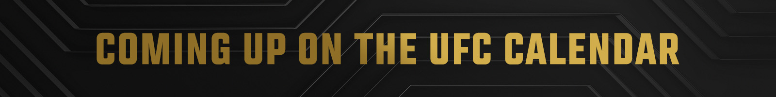 Coming Up On The UFC Calendar