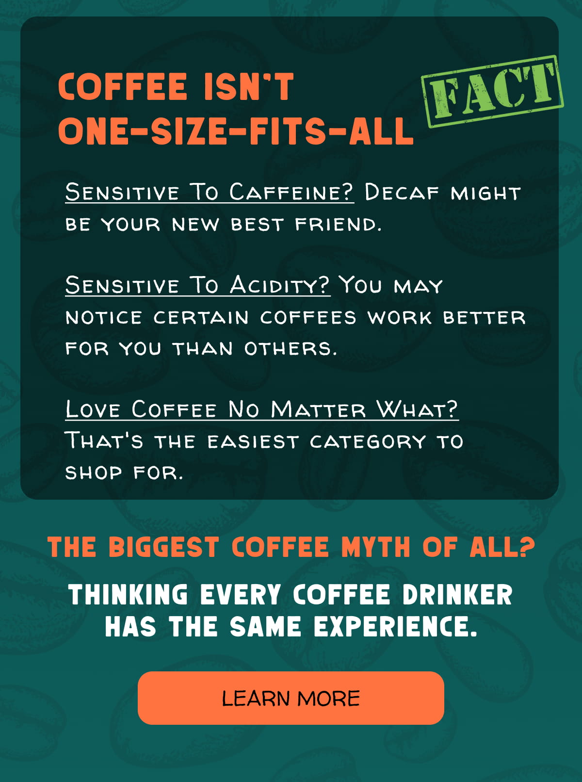 Fact: Coffee Isn't One-Size-Fits-All