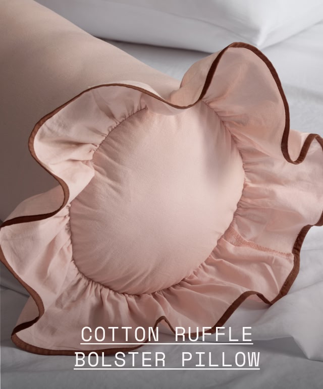 COTTON RUFFLE BOLSTER PILLOW