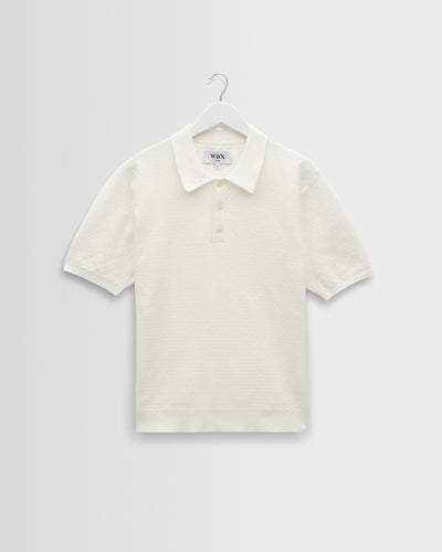 Naples - Ecru Retro Diamond Knitted Polo