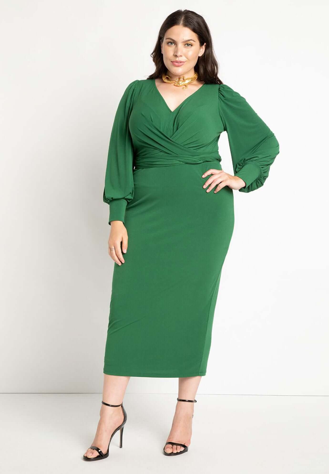 Cross Front Midi Dress﻿