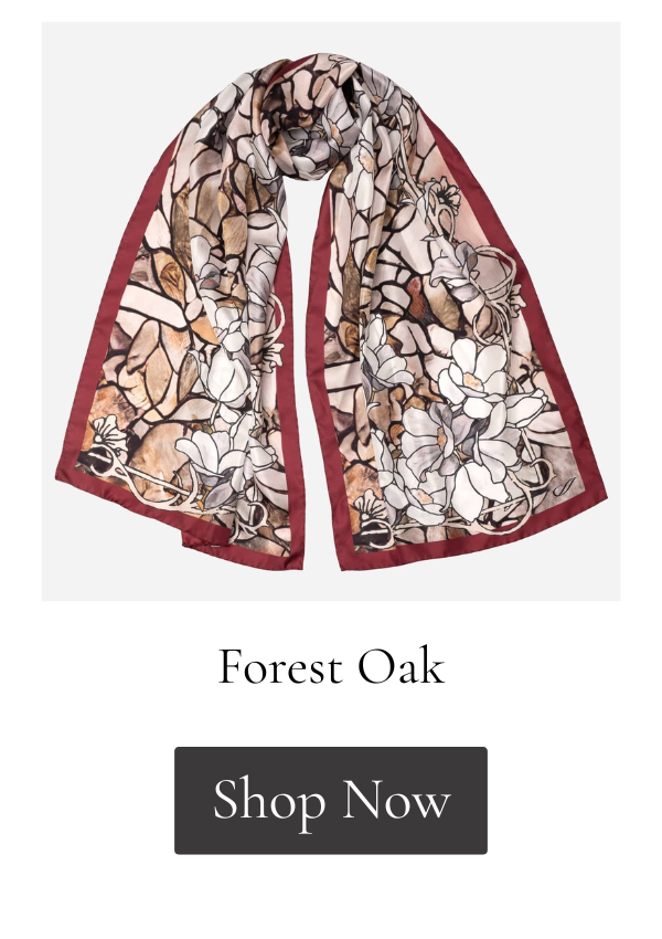 Dark red Tiffany glass silk scarf