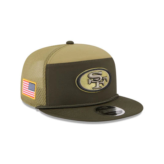 Image of New Era San Francisco 49ers Salute to Service Split Panel 9FIFTY Snapback Hat 2025