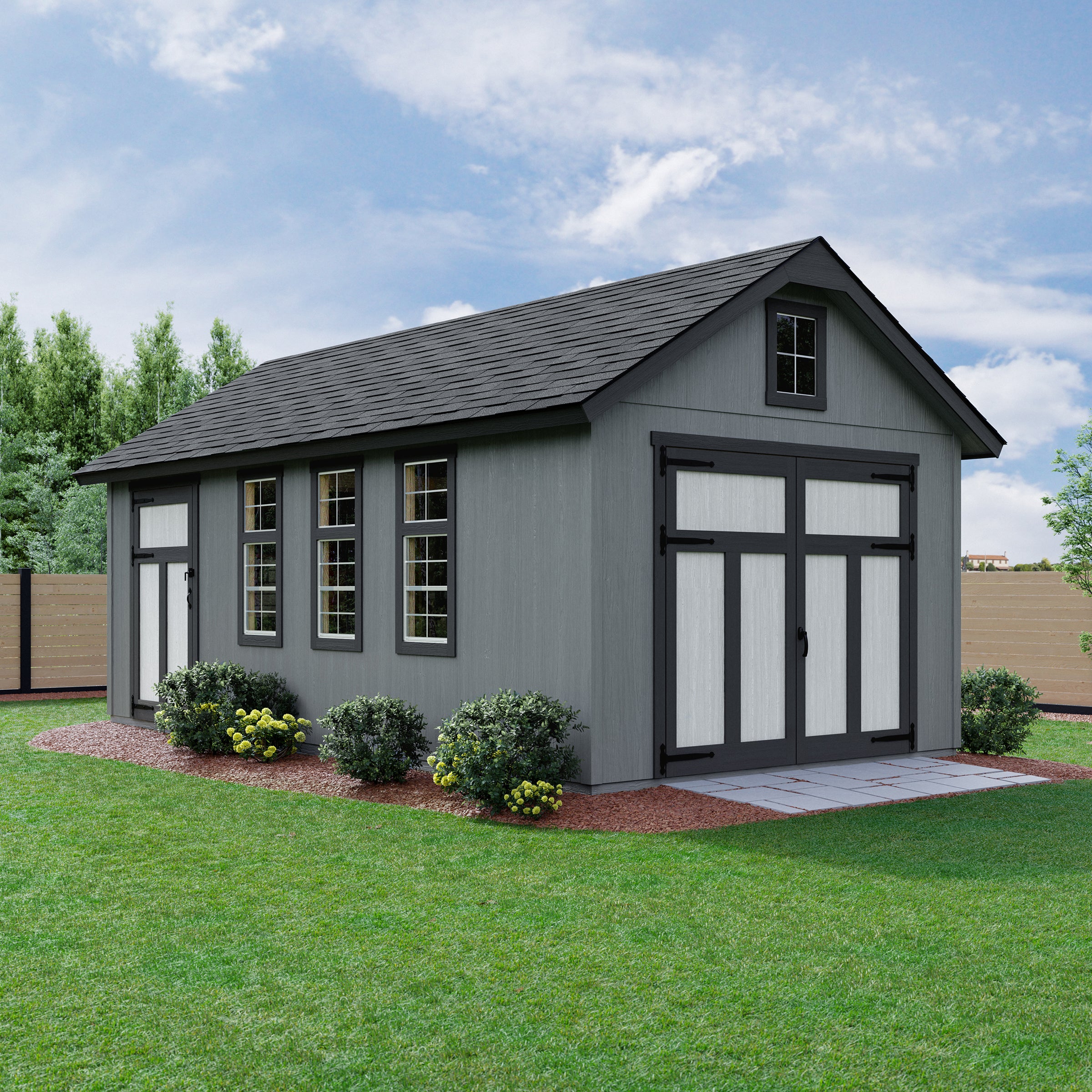 Yardline Upton 12’ x 24’ Wood Shed, Do-it-Yourself, Without Floor