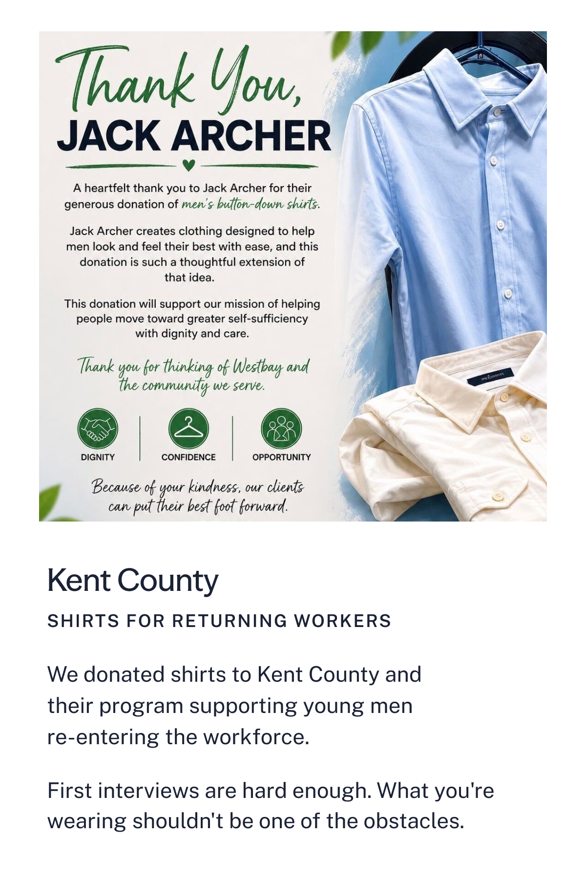 Kent County - Shirts for returning workers