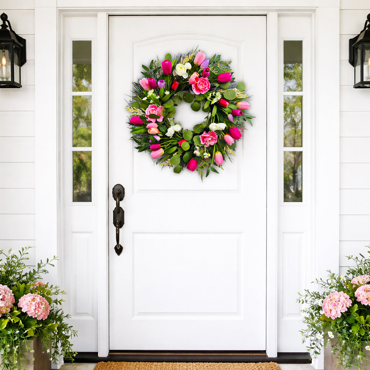 Image of 24'' Solar LED Wreath