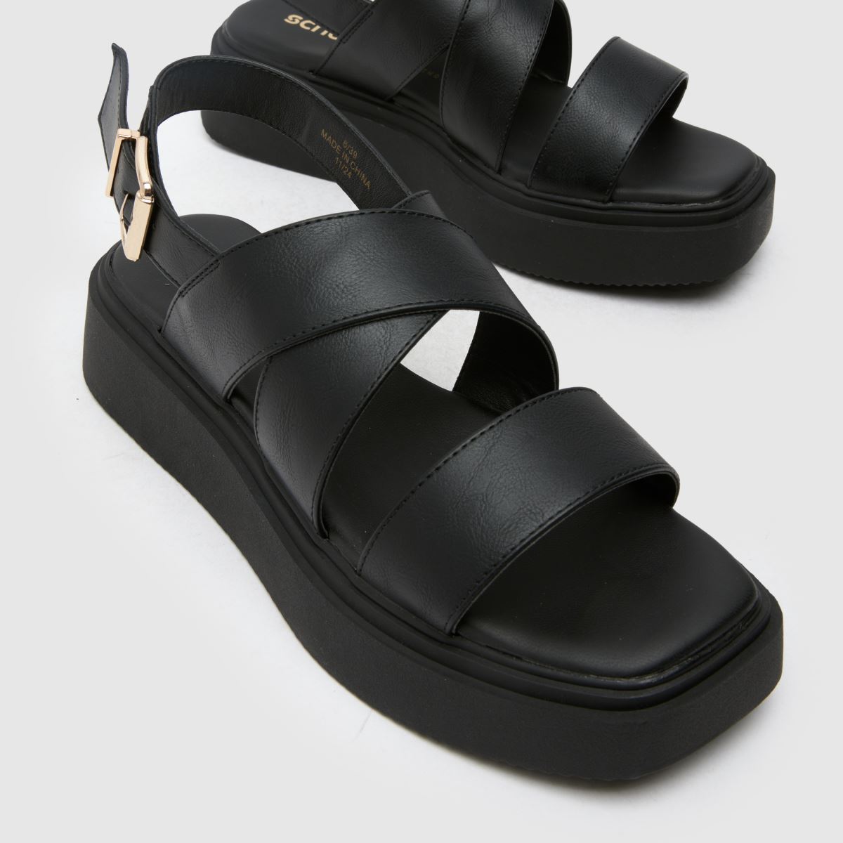 An image of a pair of black schuh sandals