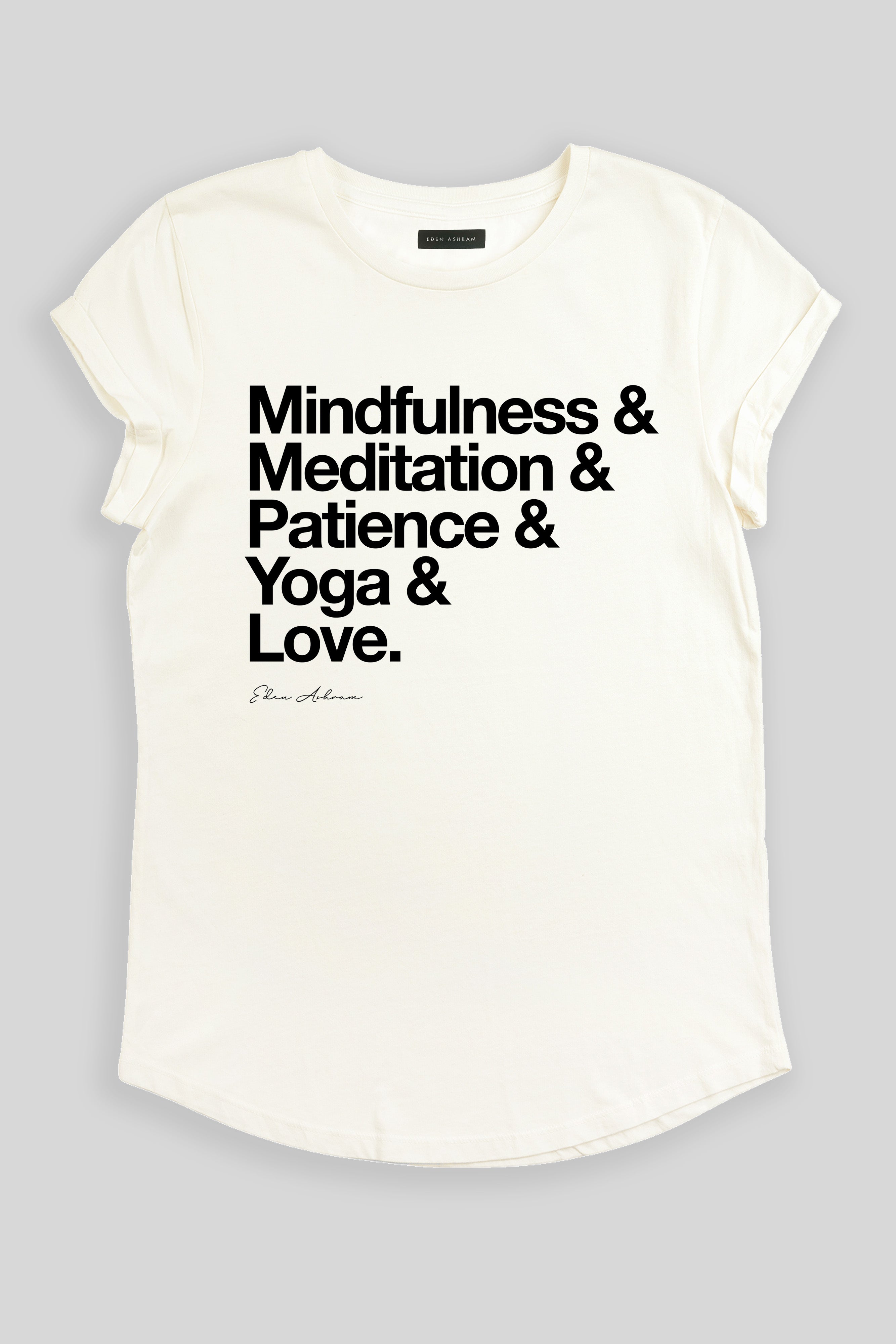 Image of Mindfulness & More Organic Rolled Sleeve T-Shirt