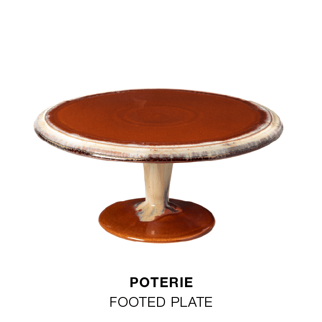 Block with the title Shop the Look and a grid of six Poterie products with photos and names: mixing bowl, serving bowl, pitcher, footed plate, cruet and spoon rest
