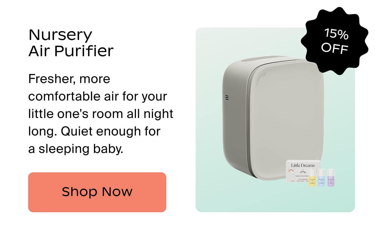 Nursery Air Purifier | Fresher, more comfortable air for your little one's room all night long. Quiet enough for  a sleeping baby. | Shop Now