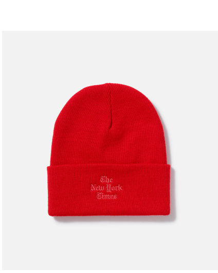 Stacked Logo Beanie – Bright Red