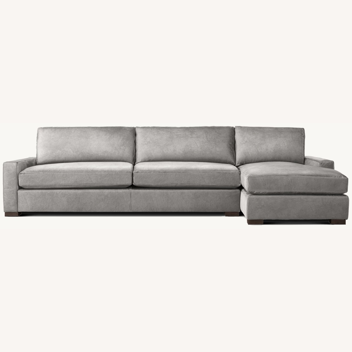 Image of Restoration Hardware Maxwell Leather Sectional Sofa
