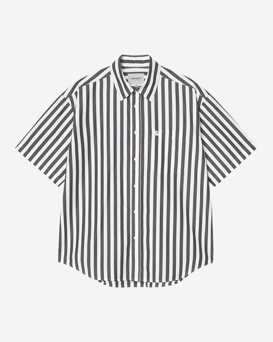 Carhartt WIP Short Sleeve Royce Stripe Shirt | Graphite / White