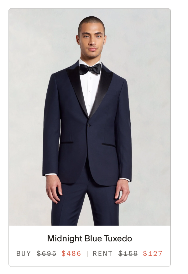 Midnight Blue Tuxedo - Buy $486 | Rent $127