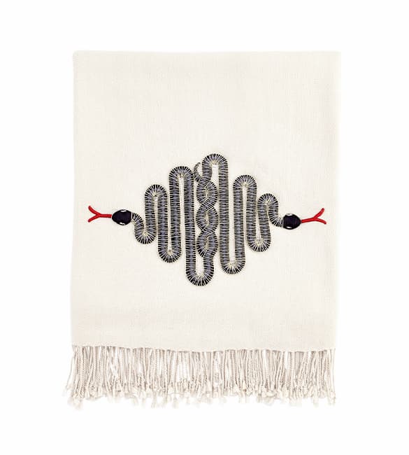 Snake Embellished Throw