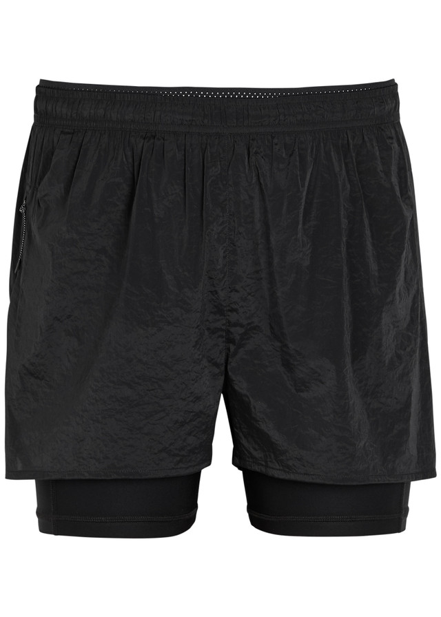 LITERARY SPORT Myles crinkled stretch-nylon run shorts