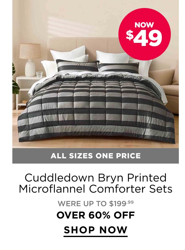 Cuddledown Bryn Printed Microflannel Comforter Sets