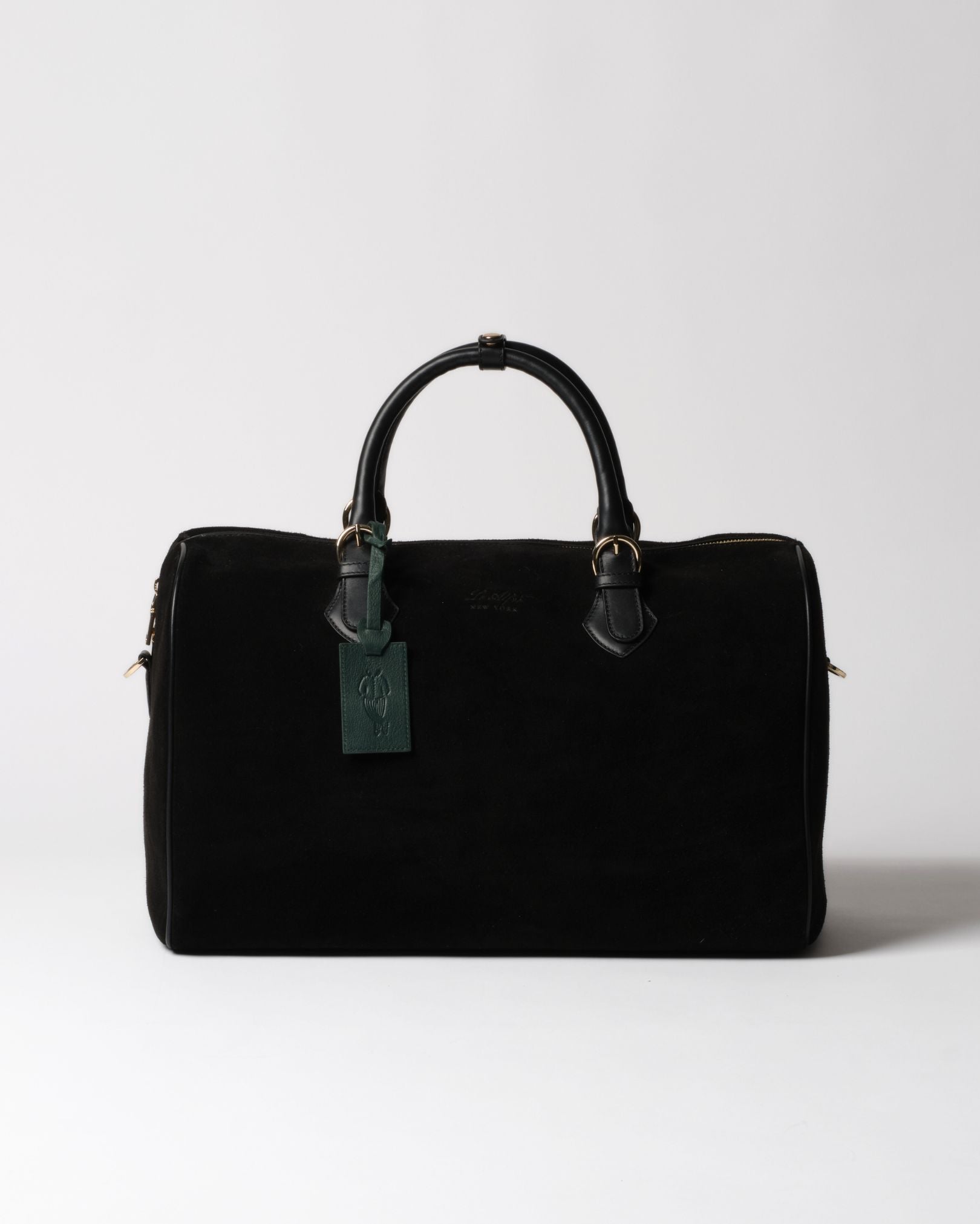 Image of Black Suede Weekender Bag