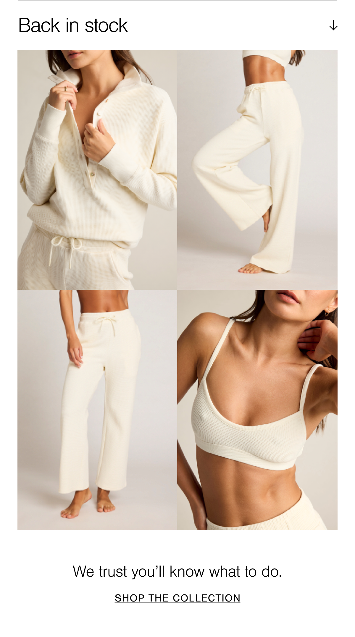 Featuring a grid of back in stock Waffle Knit in Cream styles. Shop the collection.