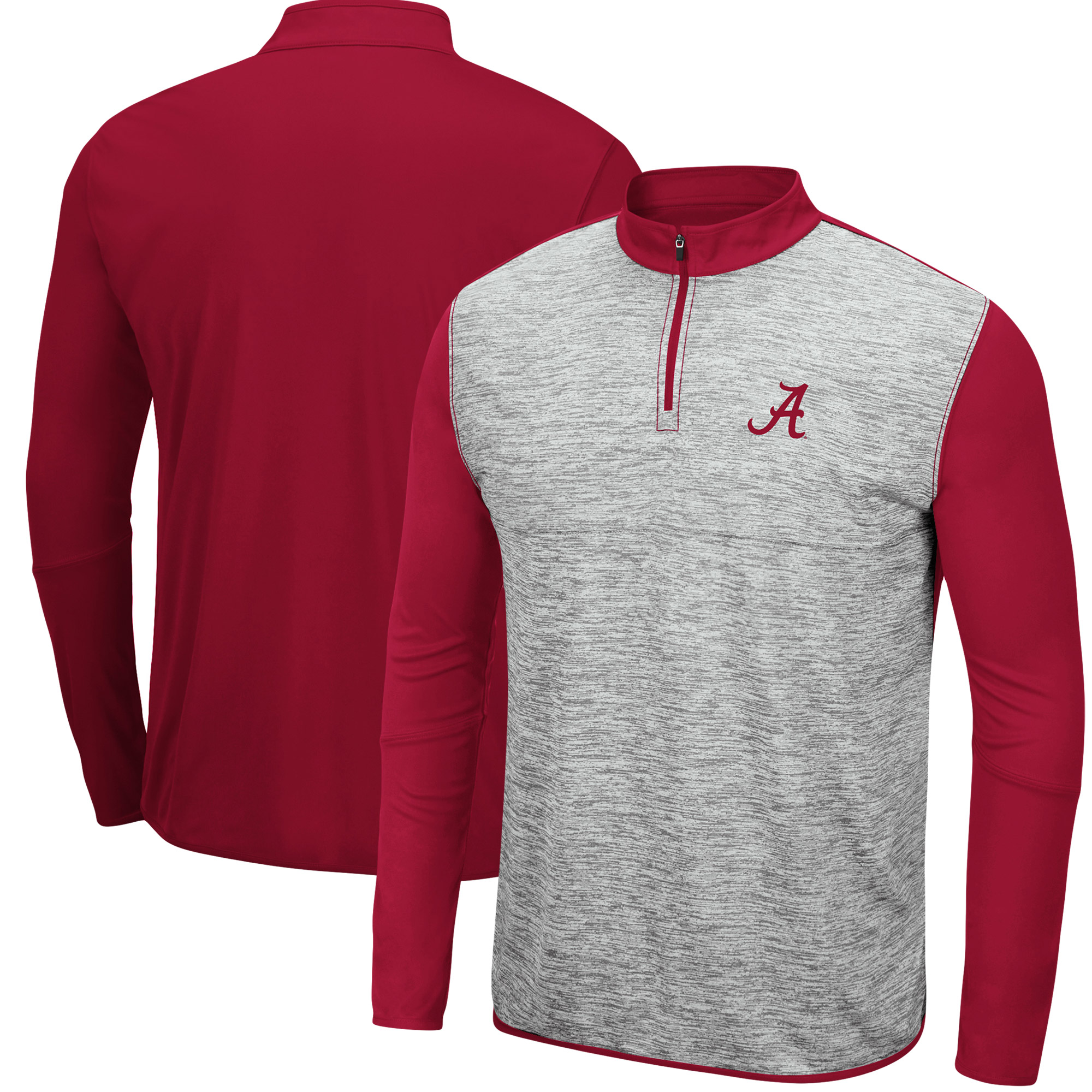Alabama Crimson Tide Colosseum Prospect Quarter-Zip Jacket - Heathered Gray/Crimson