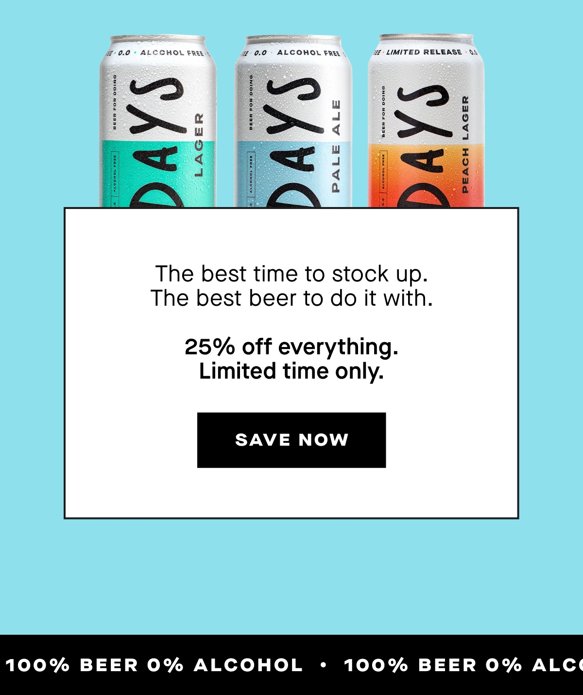 The best time to stock up.  The best beer to do it with.  25% off everything. Limited time only.