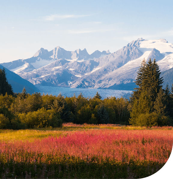 Majestic beauty of Alaska's mountains and vast wilderness. Juneau, Alaska