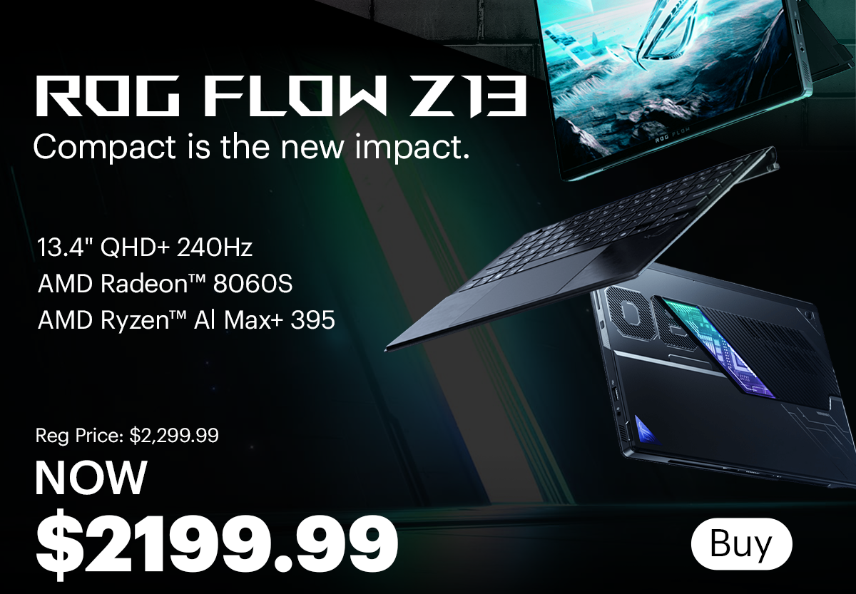 Rog Flow Z13. Compact is the new impact.