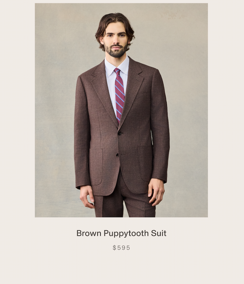 Brown Puppytooth Suit $595