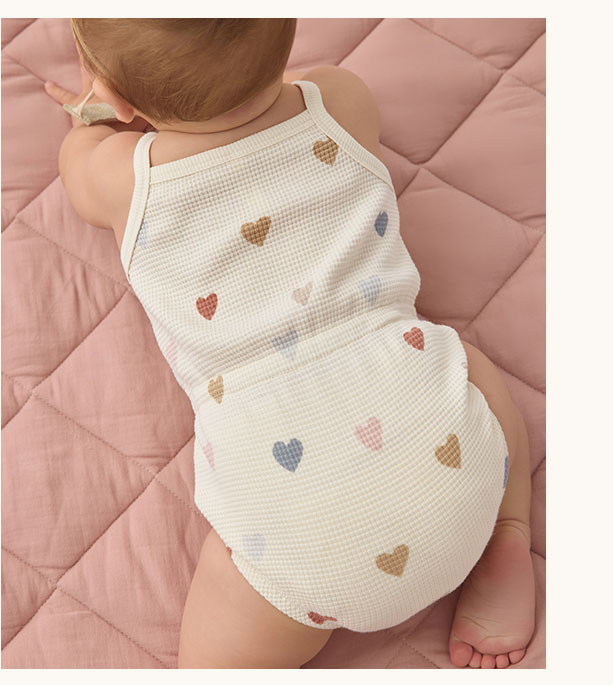 Waffle Cinch Romper Confetti Hearts