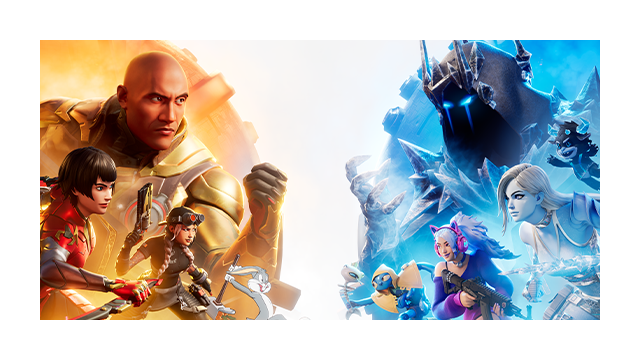 Art for Fortnite Battle Royale showcasing a cast of new characters to promote Chapter 7 Season 2.