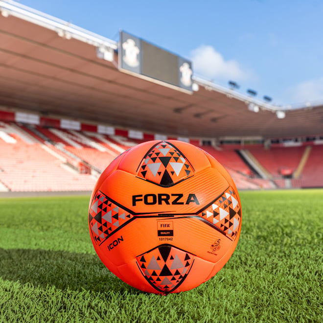 Orange FORZA Icon Ball with a stadium backdrop.