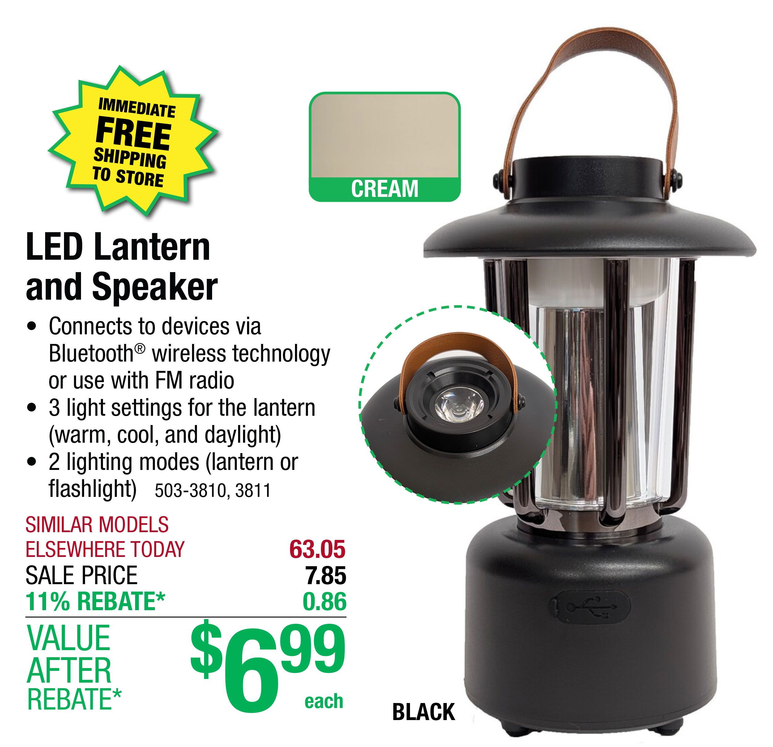 LED Lantern and Speaker - ONLY $6.99 After Rebate*!