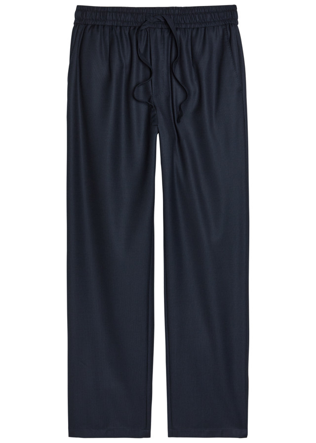DOLCE & GABBANA Drawstring straight-leg wool trousers