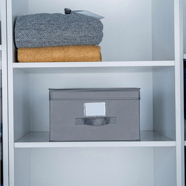 All Set Grey Wardrobe Storage Box With Lid