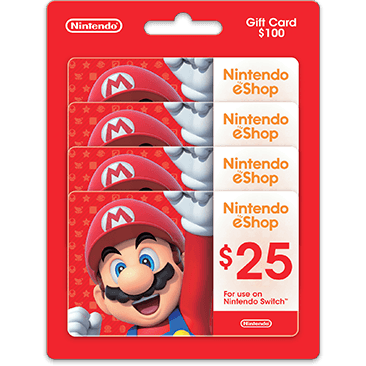 Nintendo eShop - Four $25 eGift Cards