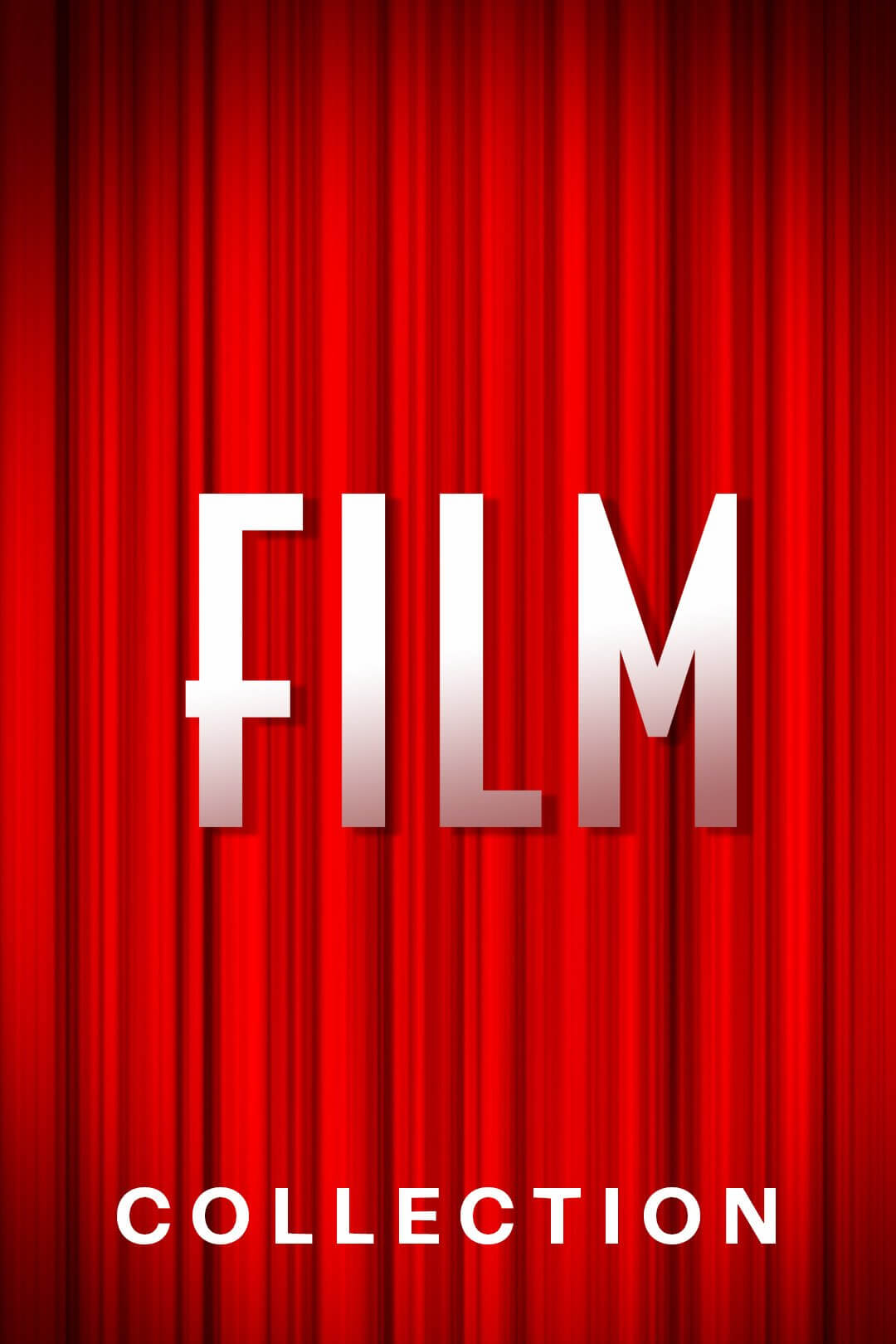 A red curtain is drawn, a spotlight focussed on it and throwing the corners into shadow. Right in the centre in large capital letters it says: Film. At the bottom it continues with: Collection.