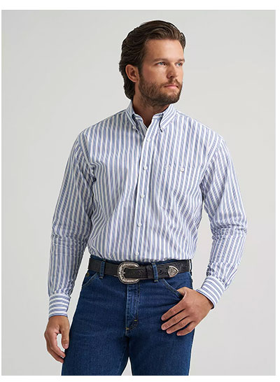 Wrangler® George Strait™ Long Sleeve Button Down One Pocket Shirt