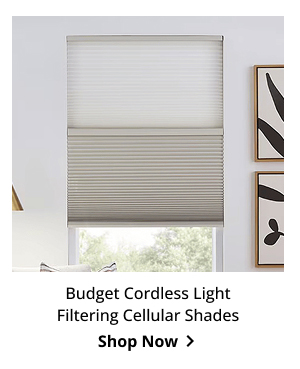 Budget Cordless Light Filtering Cellular Shades | Shop Now >