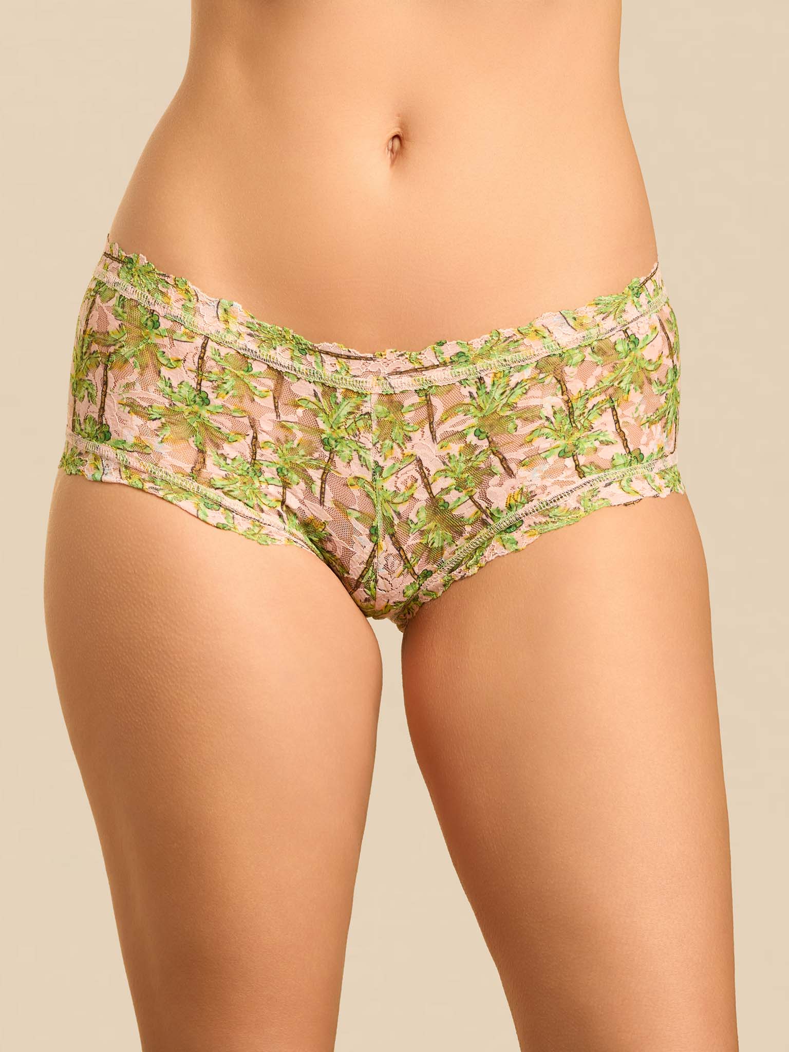 Image of Printed Signature Lace® Boyshort Palm Breeze Pink Sale