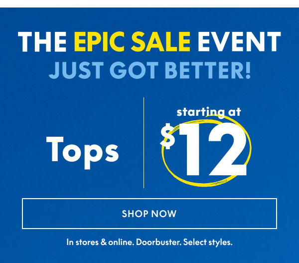 Tops Starting at $12