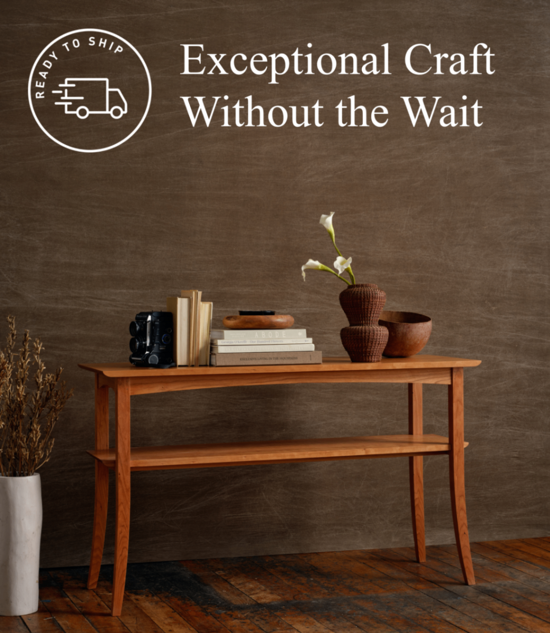 wing hall table in cherry