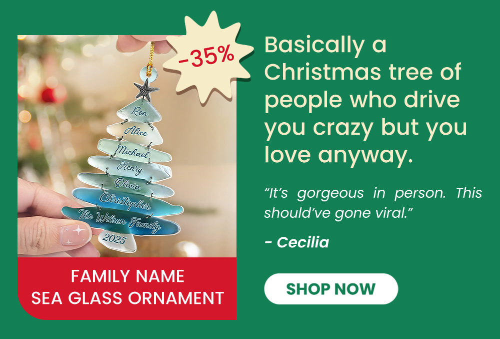 FAMILY NAME SEA GLASS ORNAMENT
